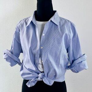 Blue and White Stripe Boyfriend Shirt, L.L. Bean